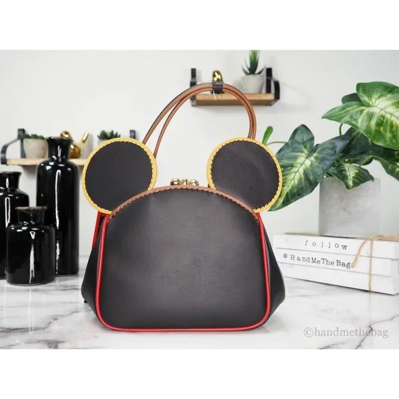 NWT Coach Mickey Mouse X Keith Haring Small Leather Kisslock Crossbody Bag NEW - Picture 3 of 11